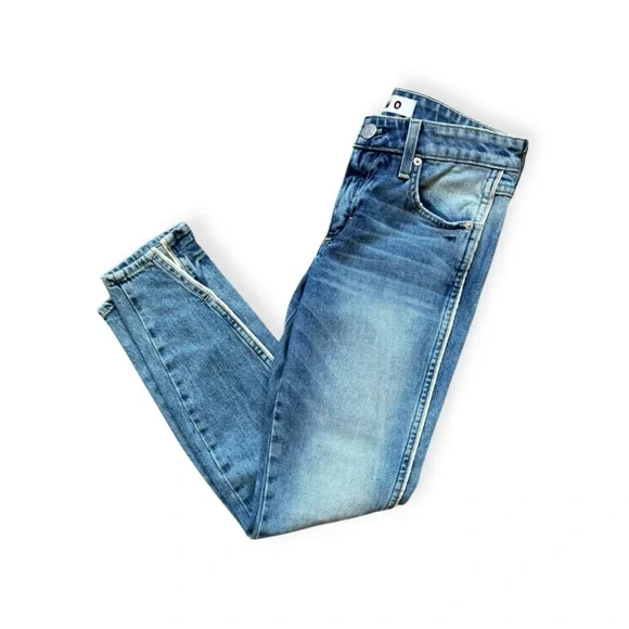 AMO Twist Yours Truly Jeans Denim straight leg Size 25 - Picture 3 of 10